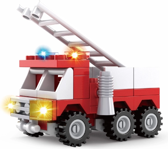 Jeu de construction compatible bloxo pompiers – voiture, 53 pièces