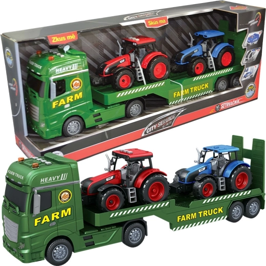 Tracteur fermier avec remorque et 2 tracteurs 1:12 CITY SERVICE CAR