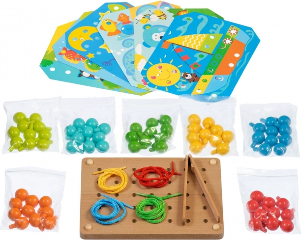 Mosaïque en bois avec pince et broderie LUCY & LEO