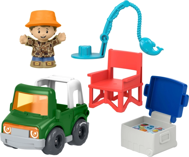 Fisher-Price Little People set avec voiture, figurine et accessoires – aventure de pêche - 1 pièce