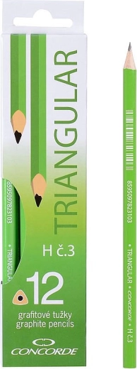 Crayons graphite CONCORDE triangulaires H, set de 12 pcs