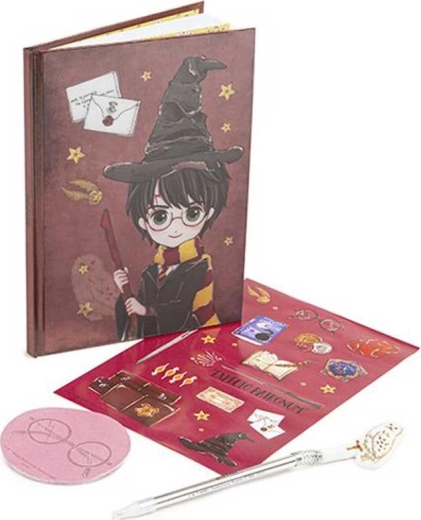 set journal lenticulaire harry potter avec stylo, autocollants et notes adhésives