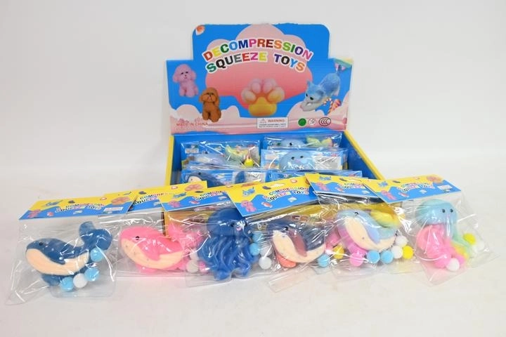 Jouet antistress à presser en forme d’animal – présentoir de vente 16 pcs