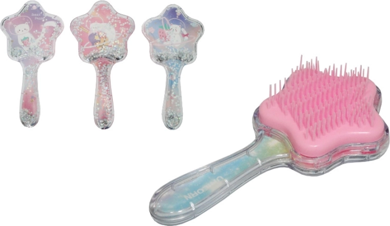 Brosse à cheveux en forme d’étoile avec licorne