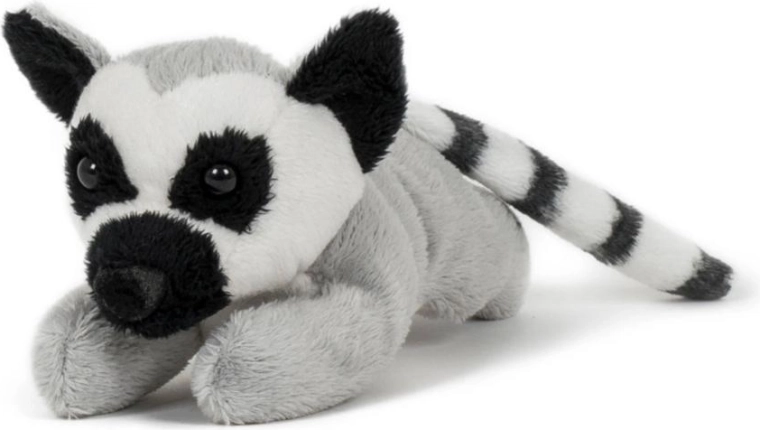 Lémur catta en peluche allongé 18 cm