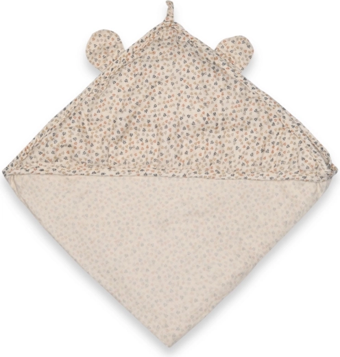 Serviette bébé en mousseline Nuuuroo Danila avec capuche Mix Leaf