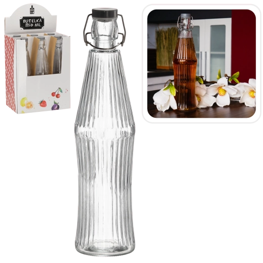 Bouteille en verre avec fermeture mécanique 1150 ml