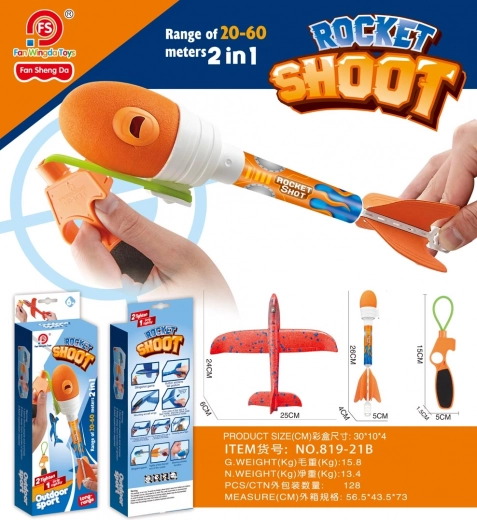 Planeur bleu 2-en-1 à lancer avec lanceur