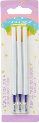 Recharge effaçable pour stylo gel CONCORDE Trix Arc-en-ciel, bleu, 3 pcs