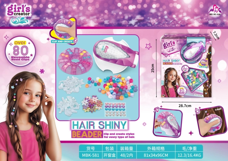 Kit de coiffure avec appareil manuel et accessoires