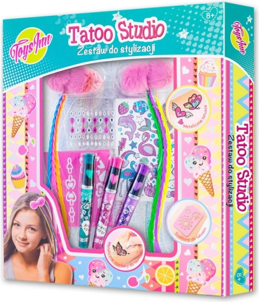 Coffret coiffure et tatouages avec tresses