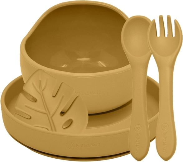 Petite&Mars set repas en silicone Take&Match 4 pièces intense ocre 6m+