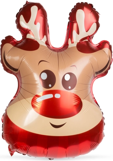 Ballon en aluminium de Noël en forme de renne 70 × 48 cm