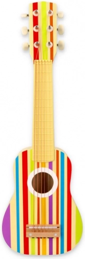 Guitare en bois arc-en-ciel pour enfants