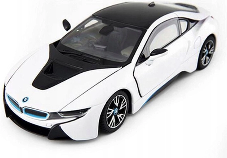 Modèle de voiture BMW i8 1:24 en métal blanc