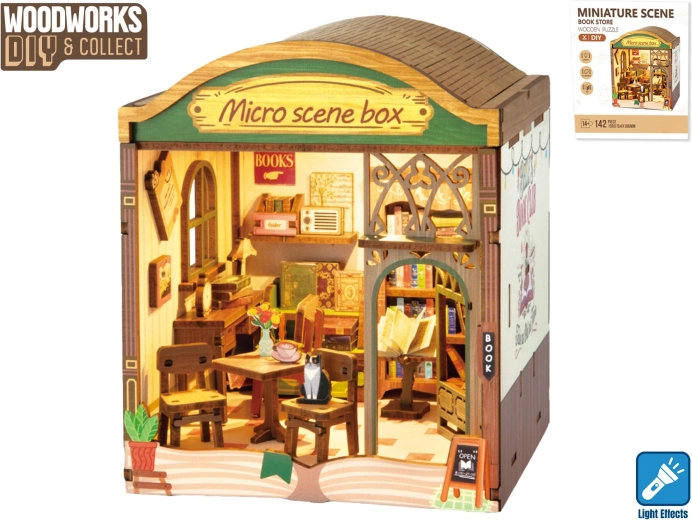 Kit de construction en bois Woodworks Librairie avec éclairage