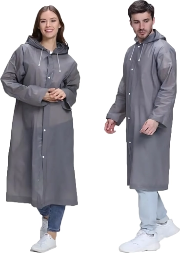 Poncho imperméable universel avec capuche en EVA (140 g) – transparent