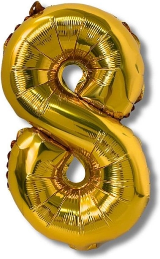Ballon en aluminium chiffre 8 or 40 cm