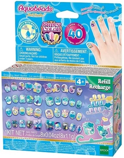 Aquabeads autocollants pour ongles – kit de recharge Shiny Color