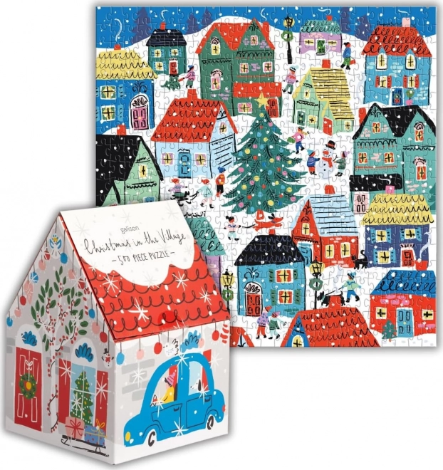 Puzzle carré Noël au village 500 pièces