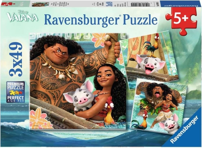Ravensburger puzzle Vaiana, la légende du bout du monde : En route pour l’aventure 3×49 pièces