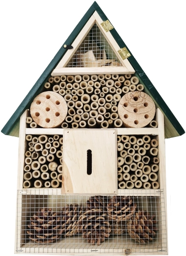 Hôtel à insectes en bois 39,5 × 28 × 8 cm