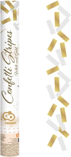 Confettis pneumatiques bandes en papier or-blanc
