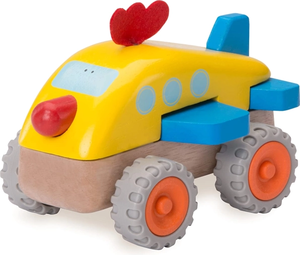 Wonderworld mini avion en bois poussin