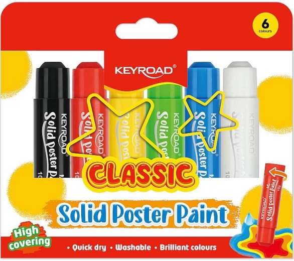 Peintures à la détrempe solides KEYROAD Classic - 6 pièces
