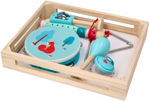 Set musical en bois avec écureuil