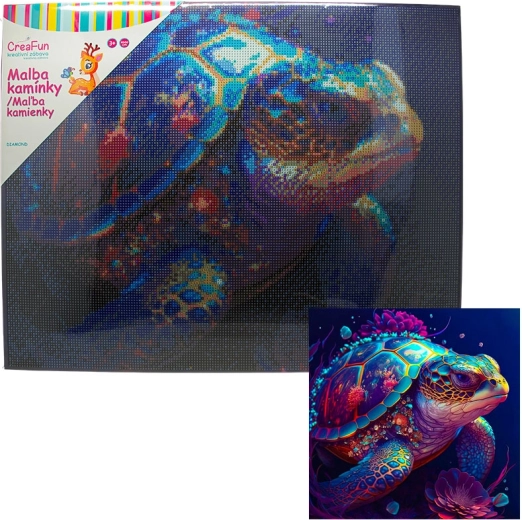 Peinture diamant – tortue nocturne 40 × 50 cm