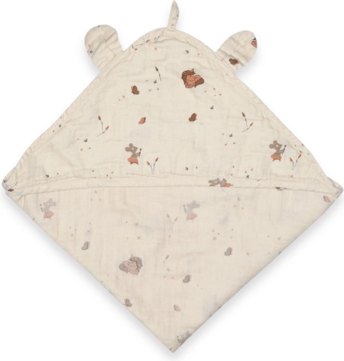NuuRoo Danila serviette de bain pour bébé en mousseline avec capuche Cream Unicorn