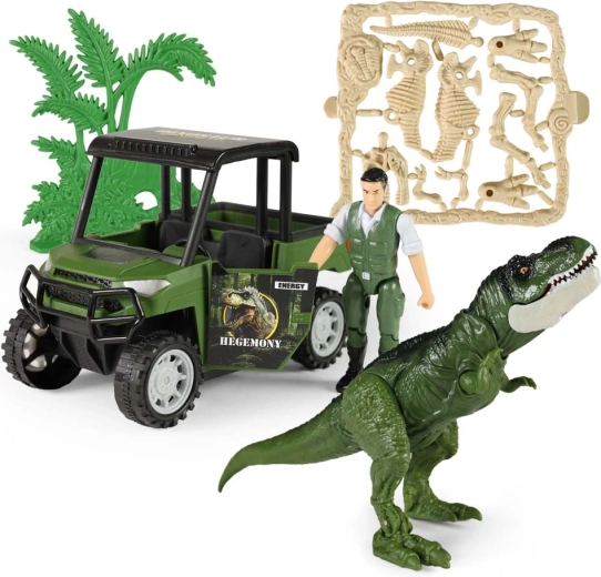 Coffret d’action Dino Park avec voiture et dinosaure sonore