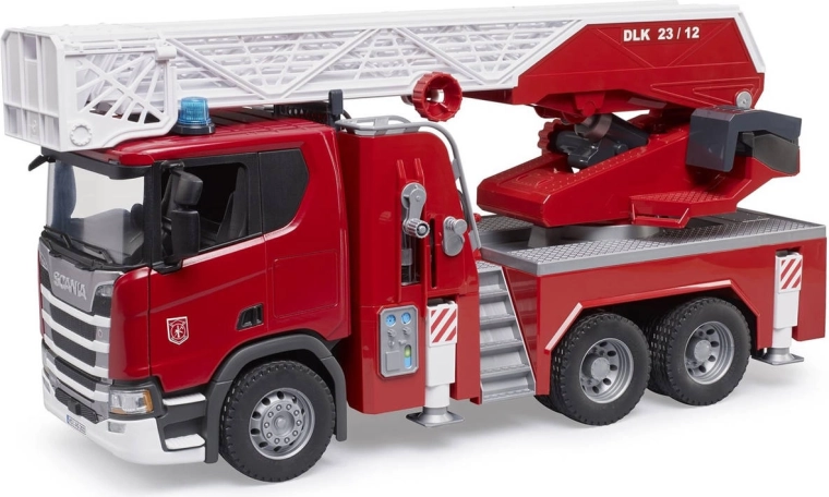 Camion de pompiers Scania Bruder avec échelle pivotante