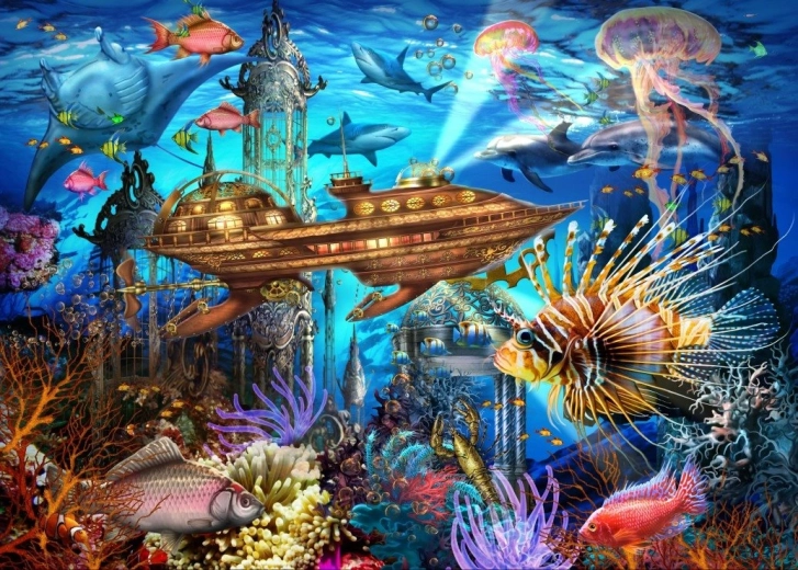 Puzzle Ville sous-marine 500 pièces BLUEBIRD