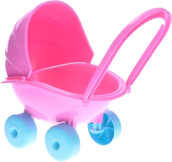 Poussette profonde en plastique pour poupées – rose