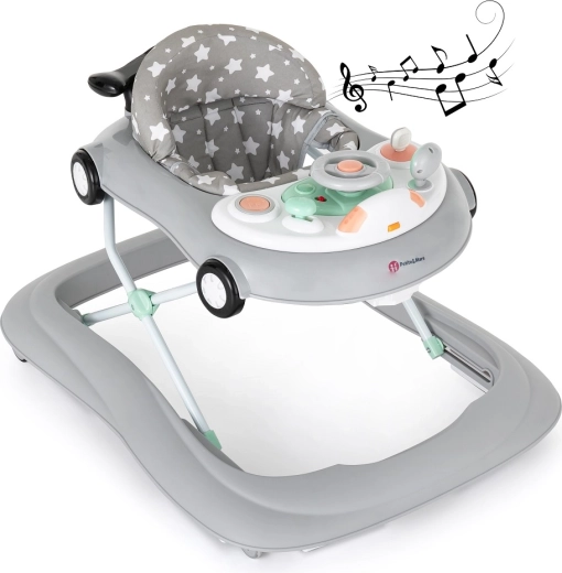 Trotteur Petite&Mars Cabrio gris avec sons