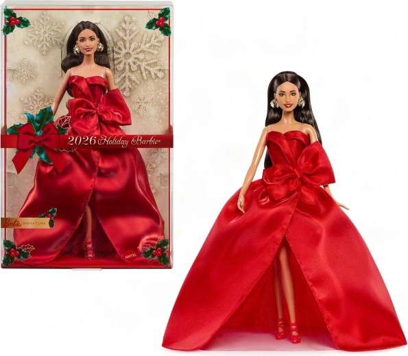 Mattel Barbie Signature poupée de collection de Noël 2026 en robe rouge - 1 pièce