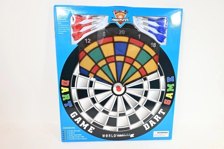 Cible de fléchettes 45 cm avec fléchettes en boîte