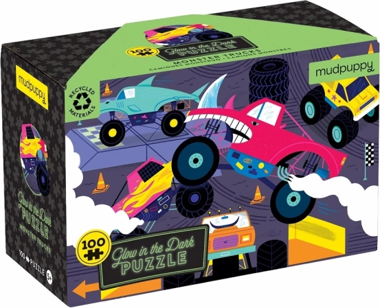 Puzzle Monster Trucks Lumineux de Mudpuppy - 100 pièces