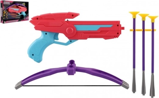 Arbalète en plastique colorée avec flèches à ventouses