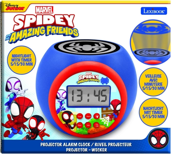 Réveil pour enfants Lexibook SPIDEY avec projecteur de plafond