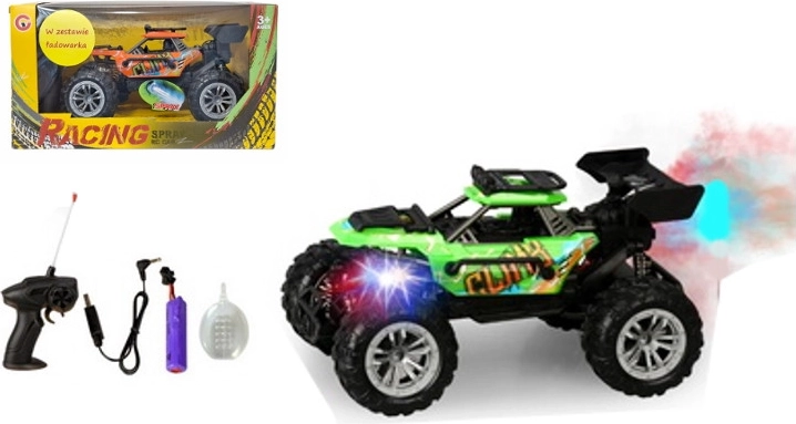 Voiture tout-terrain télécommandée avec lumières et effet de fumée