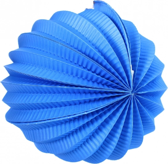 Lampion boule en papier bleu 20 cm
