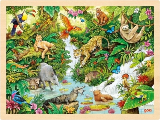 Goki puzzle en bois jungle 96 pièces
