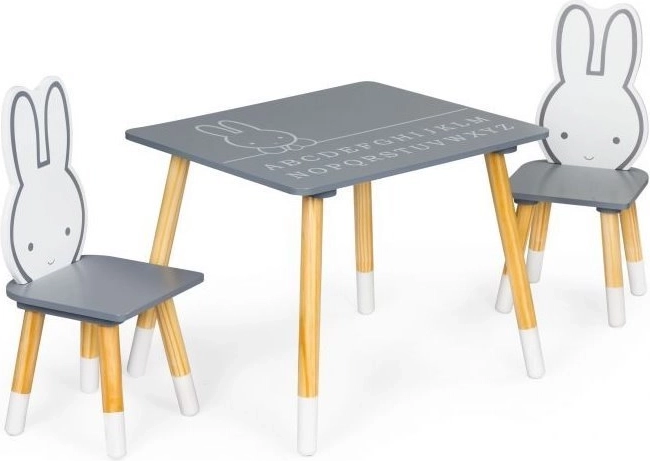 Table et chaise enfants avec motif lapin, ensemble de meubles Ecotoys