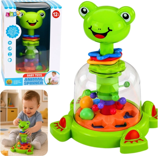 Spinner interactif grenouille avec billes tourbillonnantes pour bébés