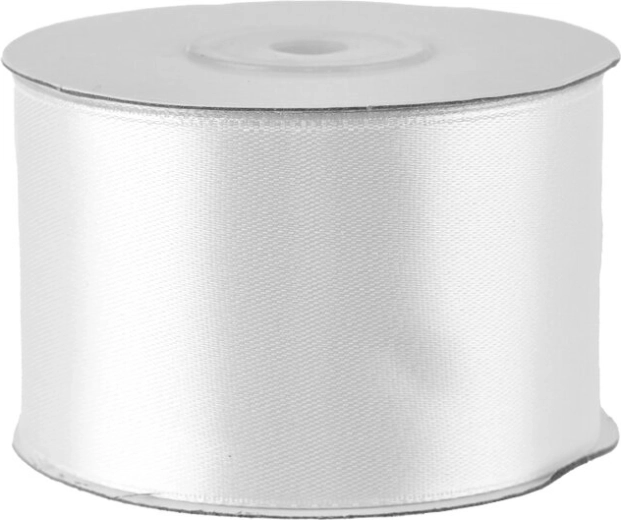 Ruban satin blanc 50 mm, 25 m