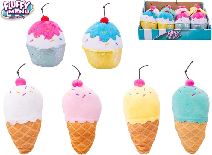 Fluffy Menu peluches glace et cupcake