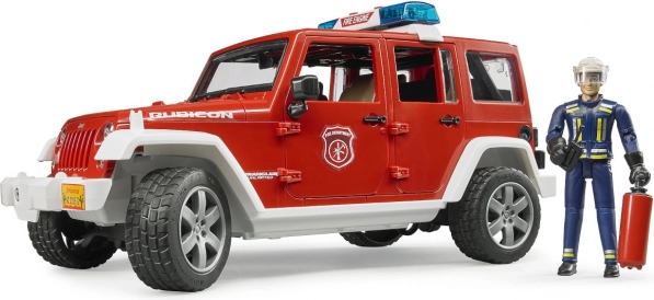 Jeep Wrangler de pompier rouge avec figurine et accessoires